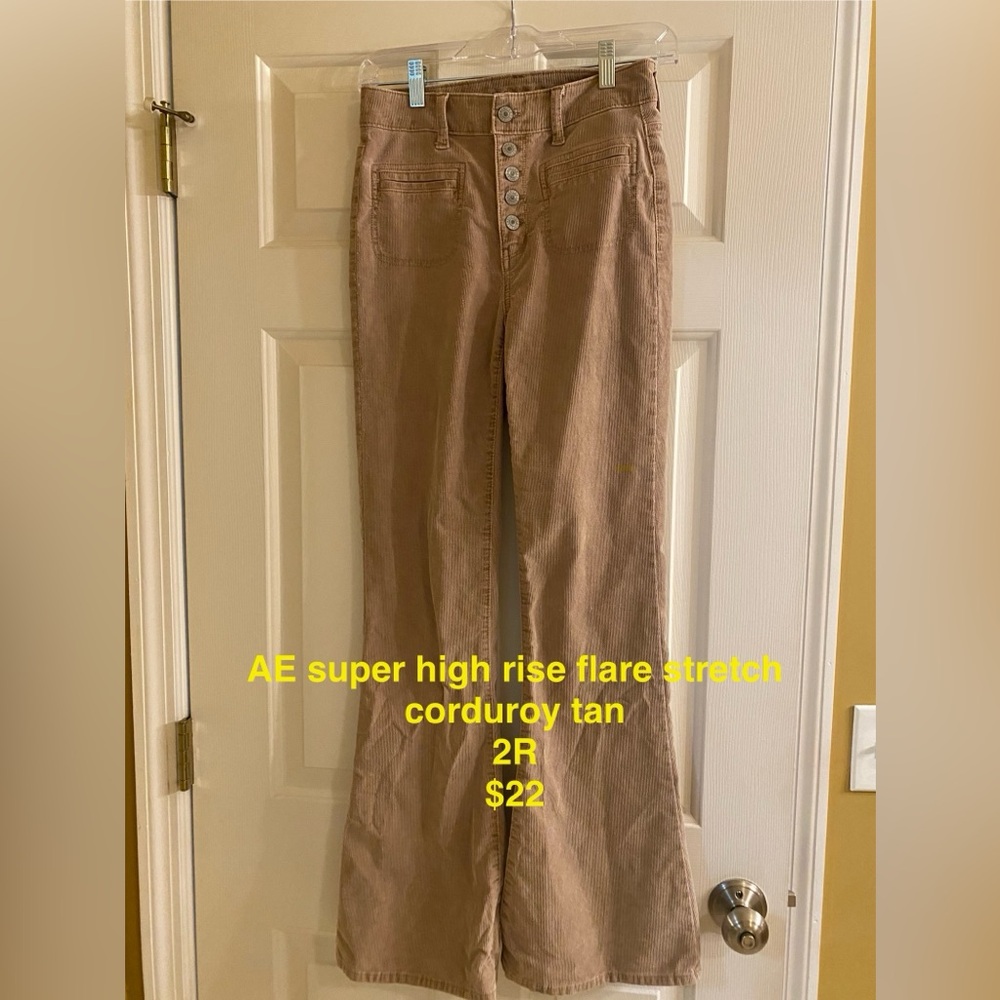 American Eagle Outfitters Tan Flare Jeans